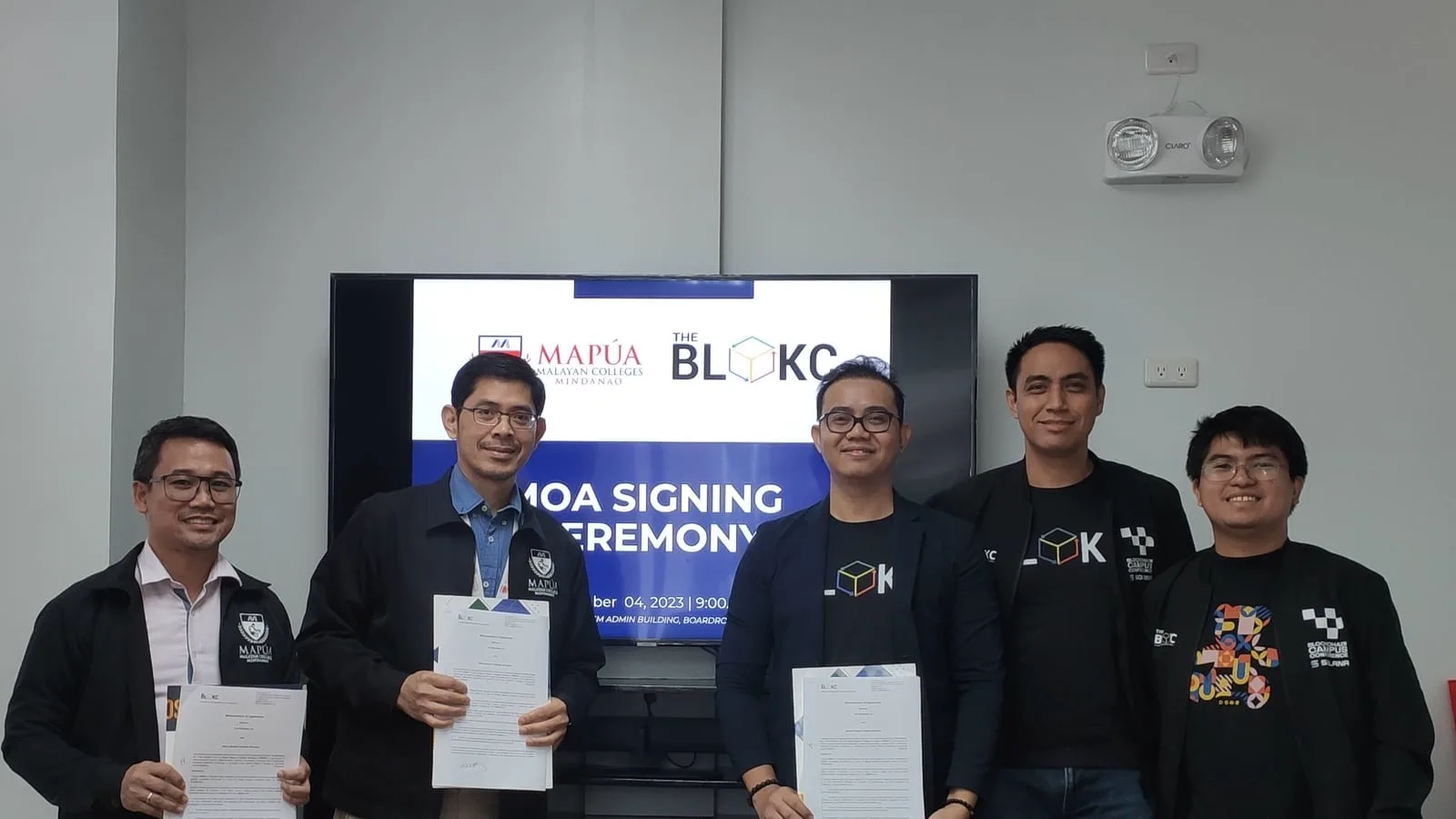 Memorandum of agreement signing ceremony between The BLOKC and Mapúa Malayan Colleges Mindanao.