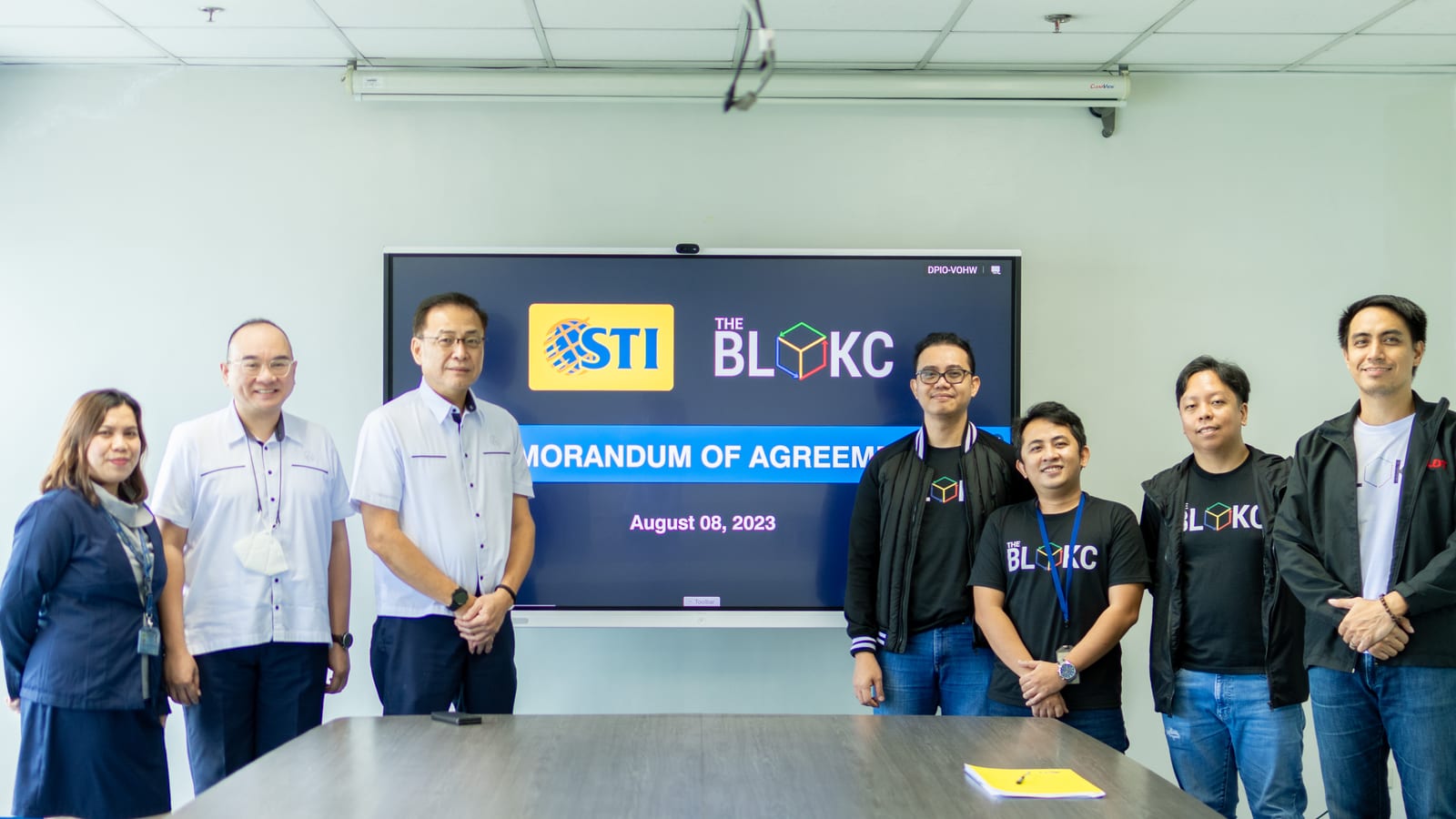 The BLOKC and STI representatives at their memorandum of agreement signing ceremony.
