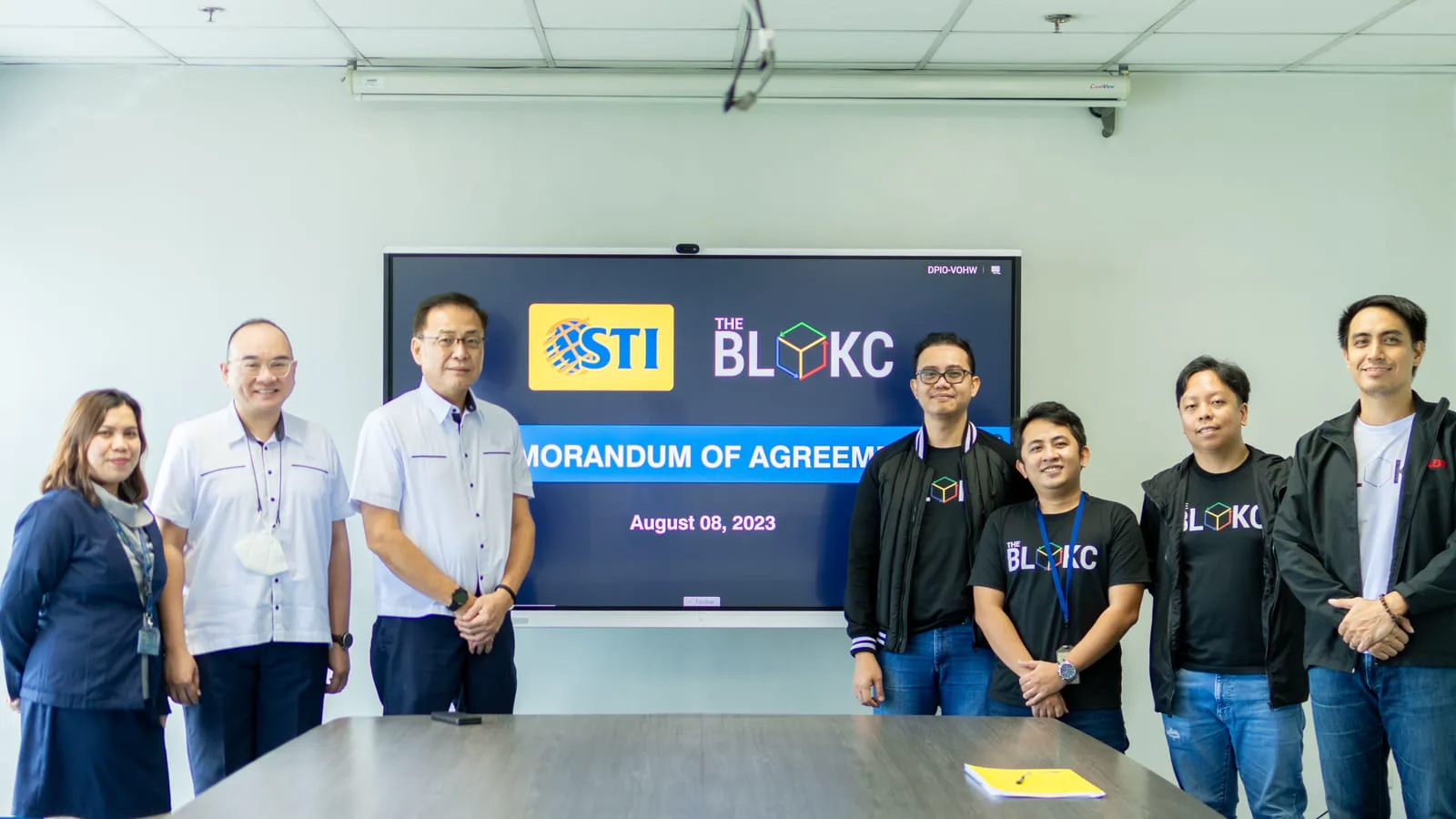 The BLOKC and STI representatives at their memorandum of agreement signing ceremony.