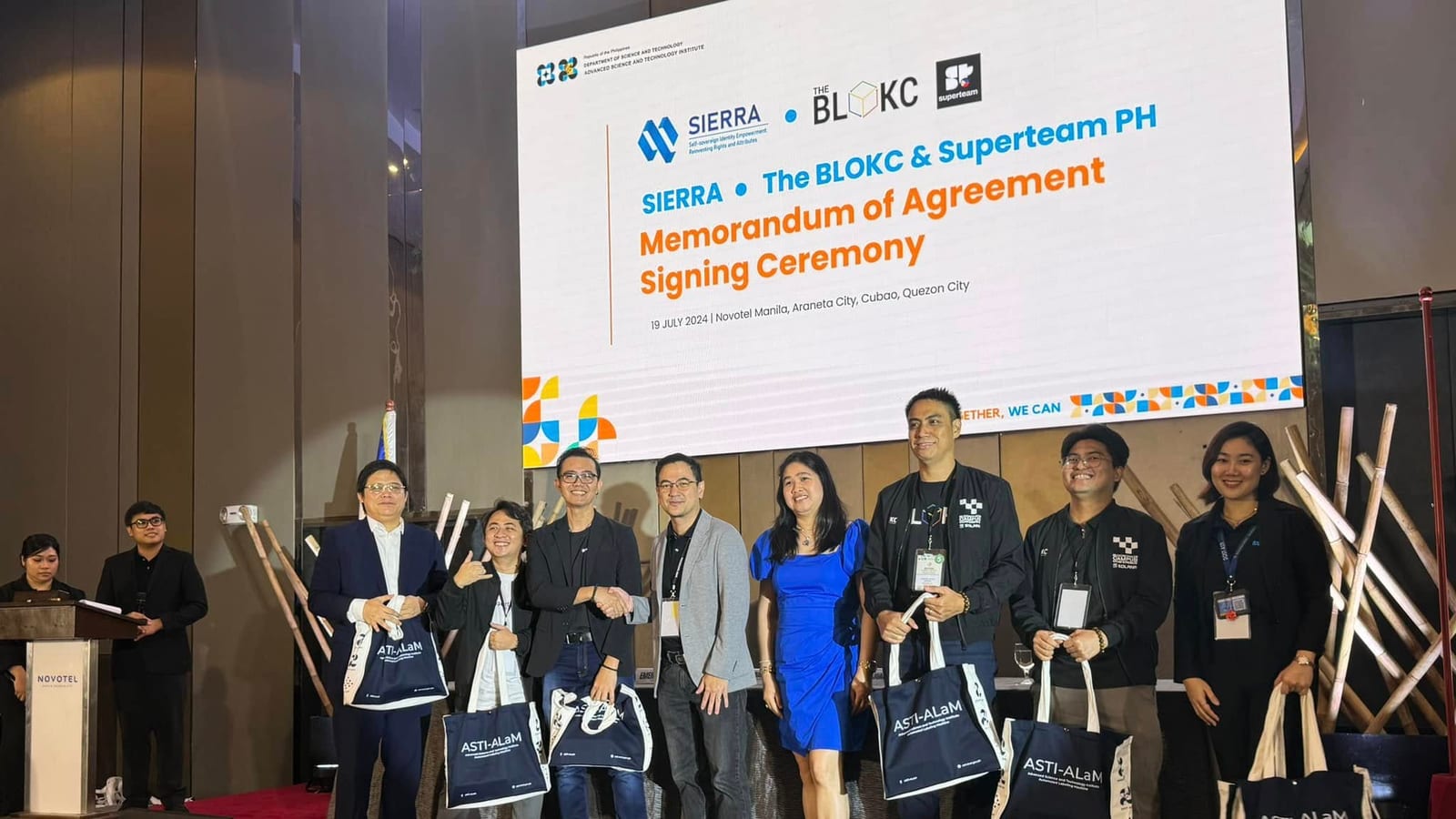 Memorandum of agreement signing ceremony for SIERRA with The BLOKC and Superteam Philippines, supported by DOST-ASTI.